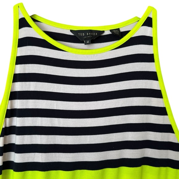 Striped Black and Yellow Midi Dress - Picture 6 of 13